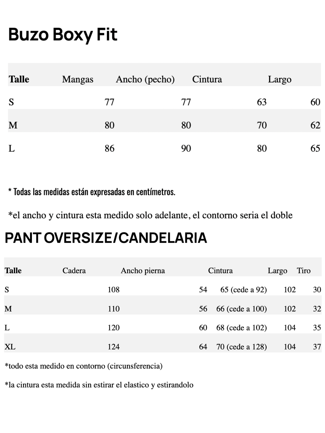 Guia de talles